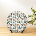 thumbnail image 6 of Wukai Winter Woodland Friends Print Decorative Plate for Display,Bone China Decorative Plate, Ceramic Dinner Plate with Stand, Vertical Ceramic Plate-6in, 6 of 6