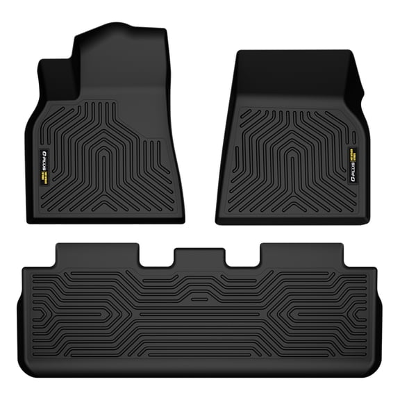 TPE Floor Mats Fit for Tesla Model Y 2020-2024 5-Seat | All Weather Protection,Non-Slip,Custom Fit Floor Cargo Liners Accessories,TPE Full Coverage,1st & 2nd Row,Black