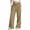 Khaki, variant on JIAYUE Women Sweatpants Solid Color Elastic Drawstring Waist Side Pockets Wide Leg Long Pants for Daily Sport Wear