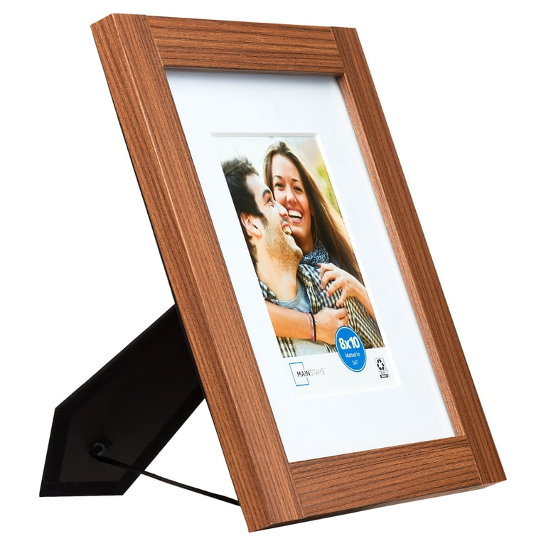 Mainstays 8x10 Carpenter Joint Picture Frame Walnut Finish 5x7