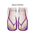 thumbnail image 6 of Flip Flop Socks Funny Manicure Print Socks Novelty Flip-flop Shoes Low Ankle Crew Socks for Women Men, 6 of 10