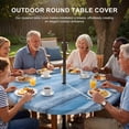 thumbnail image 3 of Round Outdoor Tablecloth with Umbrella Hole and Zipper, Blue Grey Ombre Tablecloth with Elastic Waterproof, Vintage Shabby Gray Abstract Art Patio Table Covers for 45" - 54" Picnic Pool Tables, 3 of 9
