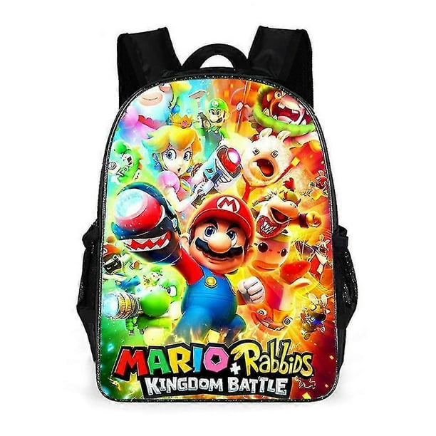 Super Mario Cartoon Backpack Boys Girls Kids School Bag Casual Bookbag Travel Rucksack Gift
