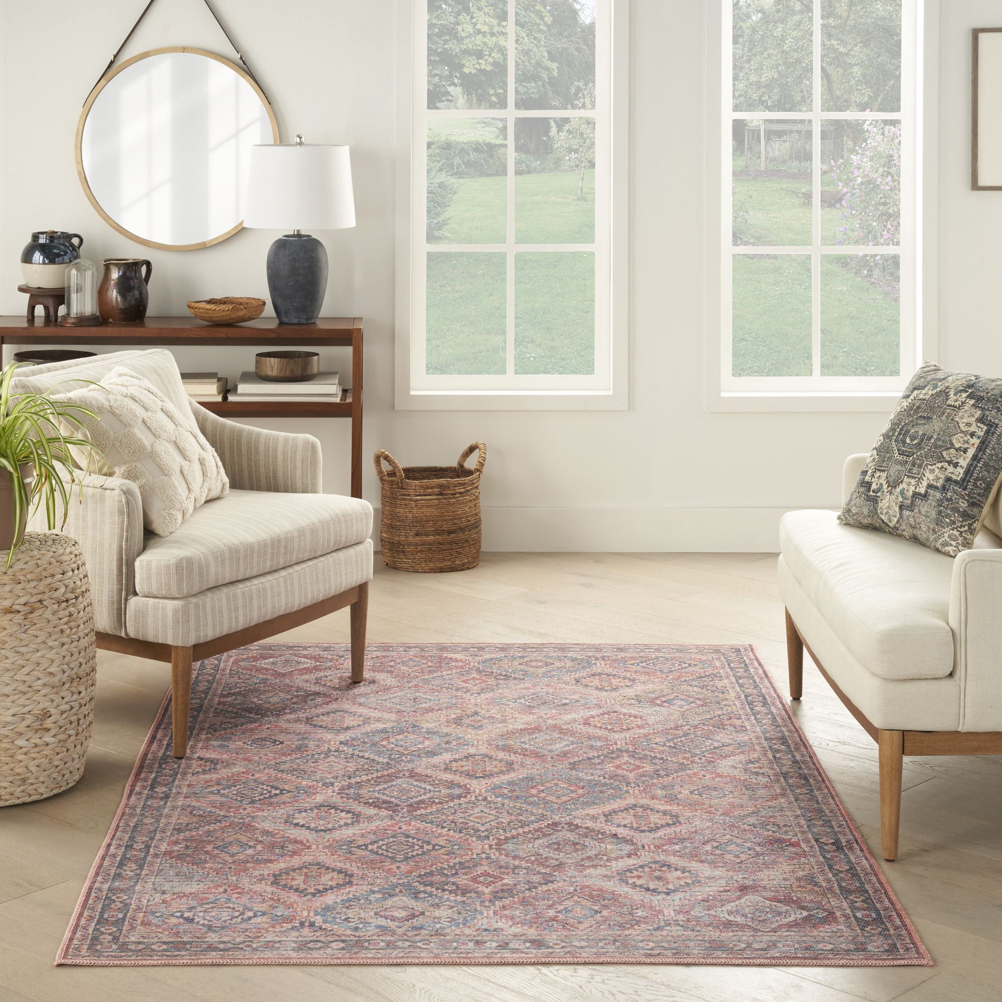 Nourison New Concept Washables Vintage Persian Indoor Rug Multicolor 6' x 9'
