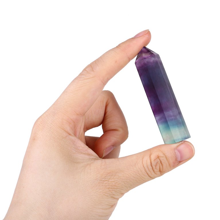  Nylon Elastic Cord Point Quartz Wand Fluorite Stone