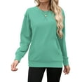 thumbnail image 5 of TARAINYA Women's Long-Sleeve Oversized Sweatshirt Casual Crewneck Solid-Color Pullover with Pocket Design, 5 of 7