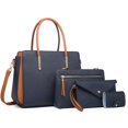 thumbnail image 3 of Conjunto de cuatro piezas de bloques de color de moda para mujer de nueva tendencia 2024, bolso compuesto, bandolera fresca, bolso de hombro y bolso de mano, 3 of 5