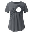 thumbnail image 5 of Vêtements de Grossesse Offres de l'Action de Grâce Liquidation Été Vêtements de Maternité pour Femmes Col Rond Manches Courtes Volants Pli Hauts de Grossesse, 5 of 5