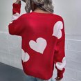 thumbnail image 4 of Pntutb Suéter de cuello redondo para mujer Suéter suelto de manga larga de otoño e invierno Amor Tops de ocio Pntutb Pntutb-1232, 4 of 9