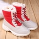 thumbnail image 4 of Botas de nieve Botines cálidos de felpa impermeables con cordones para mujer zapatos de invierno plataforma de talla grande Barbie Nuevos Originales, 4 of 7