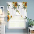 thumbnail image 6 of Swag Valance Curtains for Windows, Sunflower Light Filtering Kitchen Curtains with Rod Pocket, Summer Flowers Hummingbird Retro Decorative Window Treatment Valances for Living Room, 36x63 - 2 PCS, 6 of 9