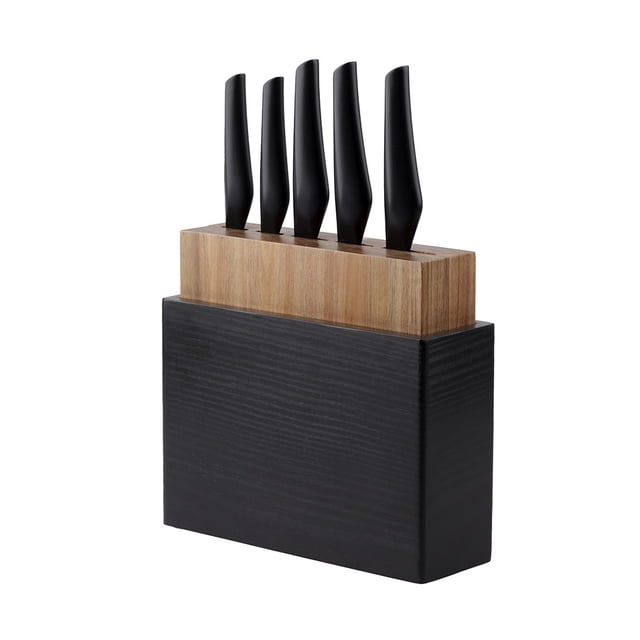 Juego de Cuchillos Vasconia de Acero Inoxidable con Tablas de Madera 8 piezas