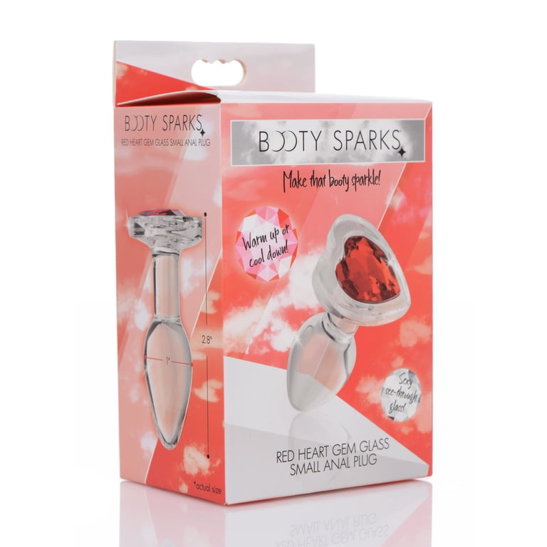 Booty Sparks Red Heart Gem Glass Anal Plug - Small - Walmart.com