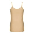 thumbnail image 3 of Women's Plus Size Camisole Tank Top Sleeveless Crew Neck Shapewear Top Adjustable Strap Summer Basic Layering Top,S,Beige, 3 of 7