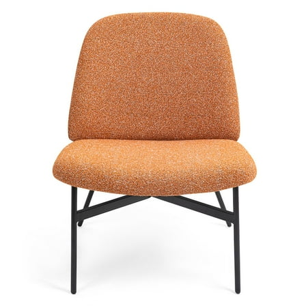 Glamour Home Belhonor Orange Fabric Accent Chair with Black Metal Legs