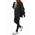 thumbnail image 2 of Conjunto de Sudadera y Leggings para Mujer, 2 Piezas, Sudadera Extragrande, Pantalones Ajustados y Chándal Negro XL, 2 of 9