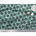 thumbnail image 3 of Soimoi Blue Cotton Duck Fabric Black Sketch Floral Print Fabric by the Yard 42 Inch Wide, 3 of 3