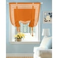 thumbnail image 2 of Burnt Orange Geometric Tie Up Curtains for Window, Thermal Insulated Balloon Shade Adjustable Rod Pocket Curtains Valance Panels for Kitchen Bathroom Cafe 42 x 45 Country Greece Key Art, 2 of 6