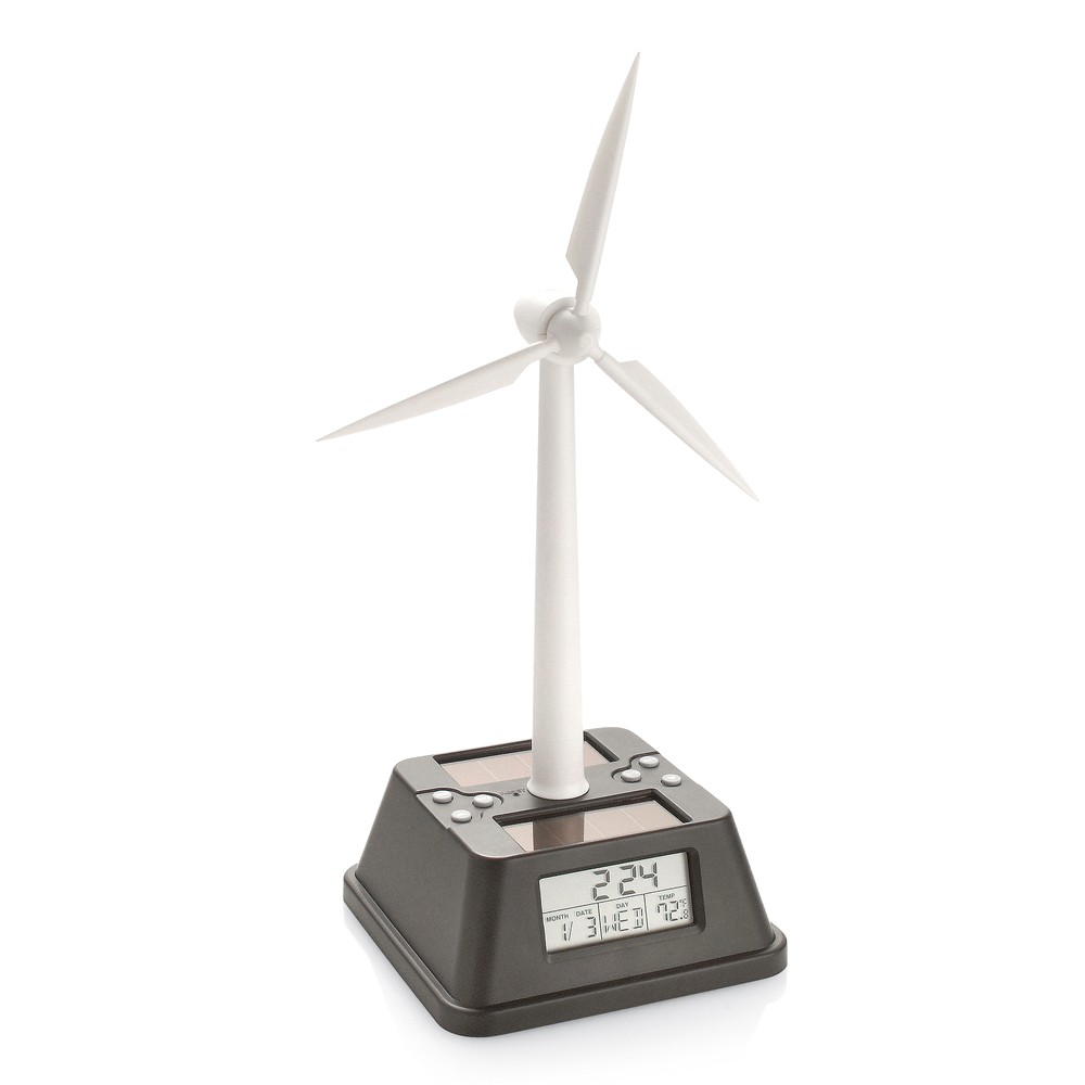 Solar Powered Wind Turbine Alarm Clock