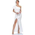 thumbnail image 3 of HSHDLDF Women's One Shoulder Ruffled Split Mermaid Evening Gown Cocktail Long Formal Dress, 3 of 5