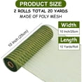 thumbnail image 2 of 2 Rolls 10 Inch Green Decorative Mesh Ribbbon Rolls, NOGIS Fabric Mesh with Foil for Mesh Wreath Supplies, Front Door Wreath Tree Decor Christmas NewYears Halloween Decoration (10 yds/roll), 2 of 7