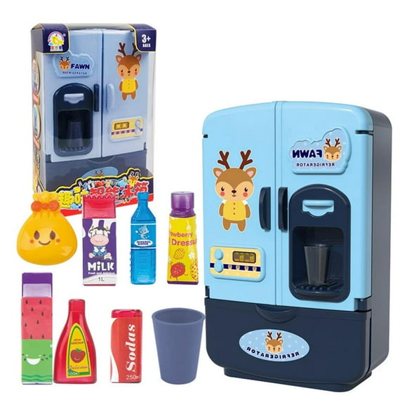 Simulation Fun Smart Refrigerator Toys Home Small Appliances Play Cartoon Pattern Fridge Toy Party Supplies Gift DIY Craft