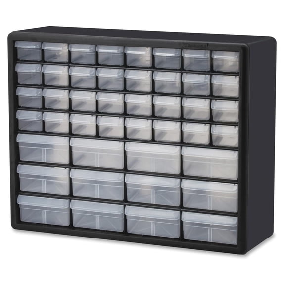 Akro-Mils 44 Drawer Plastic Storage Organizer Cabinet for Garage Use, Wall Mount, Black