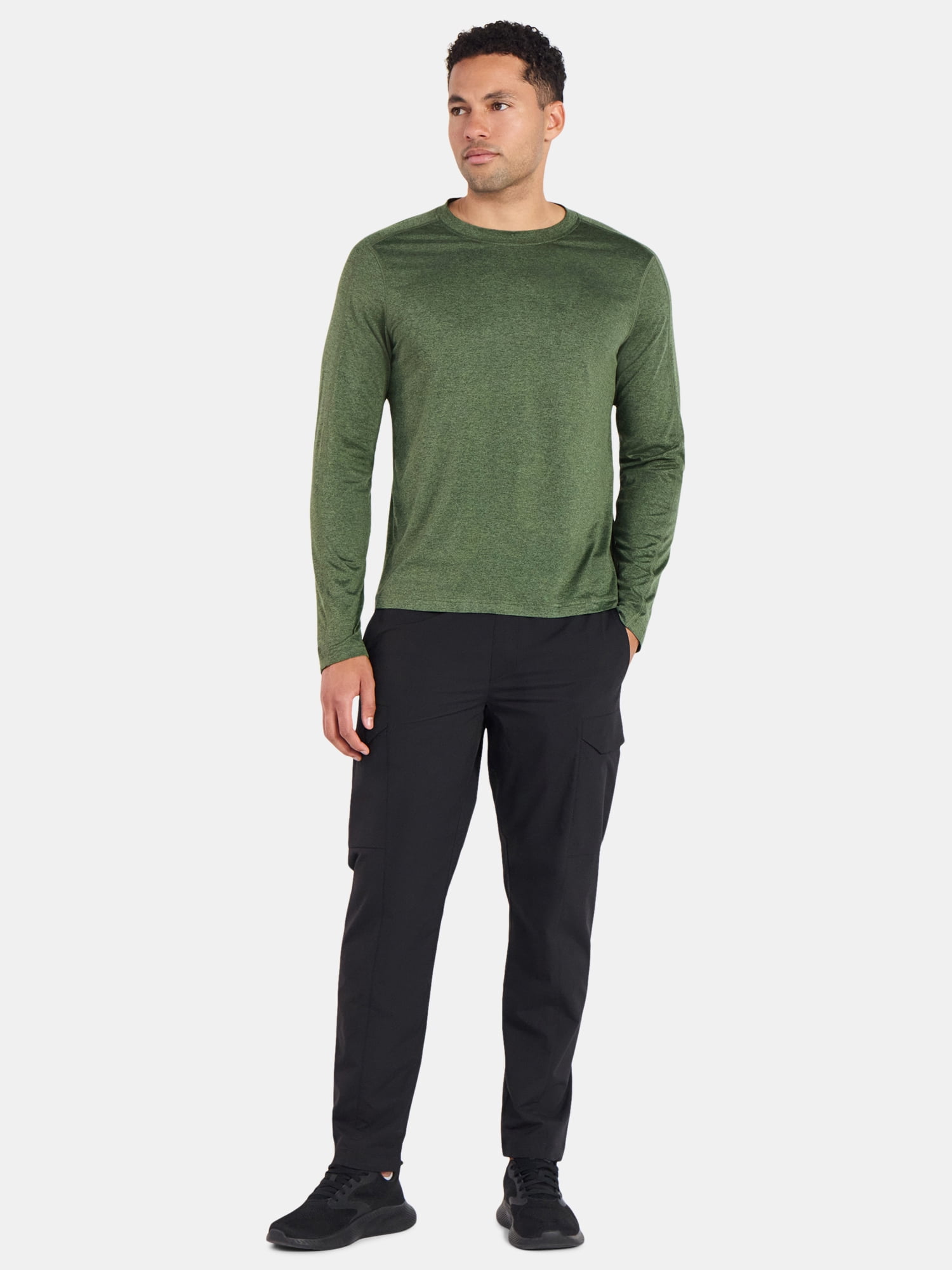 Athletic Works Men's and Big Men's ButterCore Soft Long Sleeve Tee Shirt, Sizes XS-5XL