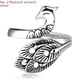thumbnail image 5 of Anillo de pavo real de plata simple, tridimensional, retro, simple, con boca abierta, joyería desgastada, línea de gancho con anillo de línea, 5 of 6