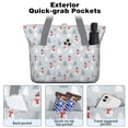 thumbnail image 2 of Tote Bag for Women - Light Blue Christmas Snowman and Tree Pattern Shoulder Bag - Large Utility Work Duffle Bag with Zipper Handbag for Travel, Work, Sprots, 2 of 5