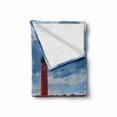 thumbnail image 2 of Wisconsin Soft Flannel Fleece Throw Blanket, Image of Milwaukee Lighthouse with Dramatic Cloudy Sky and Tranquil Pure Water, Cozy Plush for Indoor and Outdoor Use, 50" x 60", Multicolor, by Ambesonne, 2 of 6