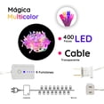 thumbnail image 3 of Serie Navideña Luz Led Multicolor 400 Focos 8 Funciones 18.5 mts Transparente Importadora La Merced Paquete 3 pz Alta Resistencia, 3 of 4