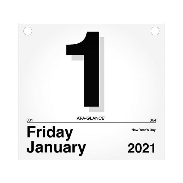 ATAGLANCE Today is Daily Wall Calendar Refill, 8.5" x 8", White, 2021