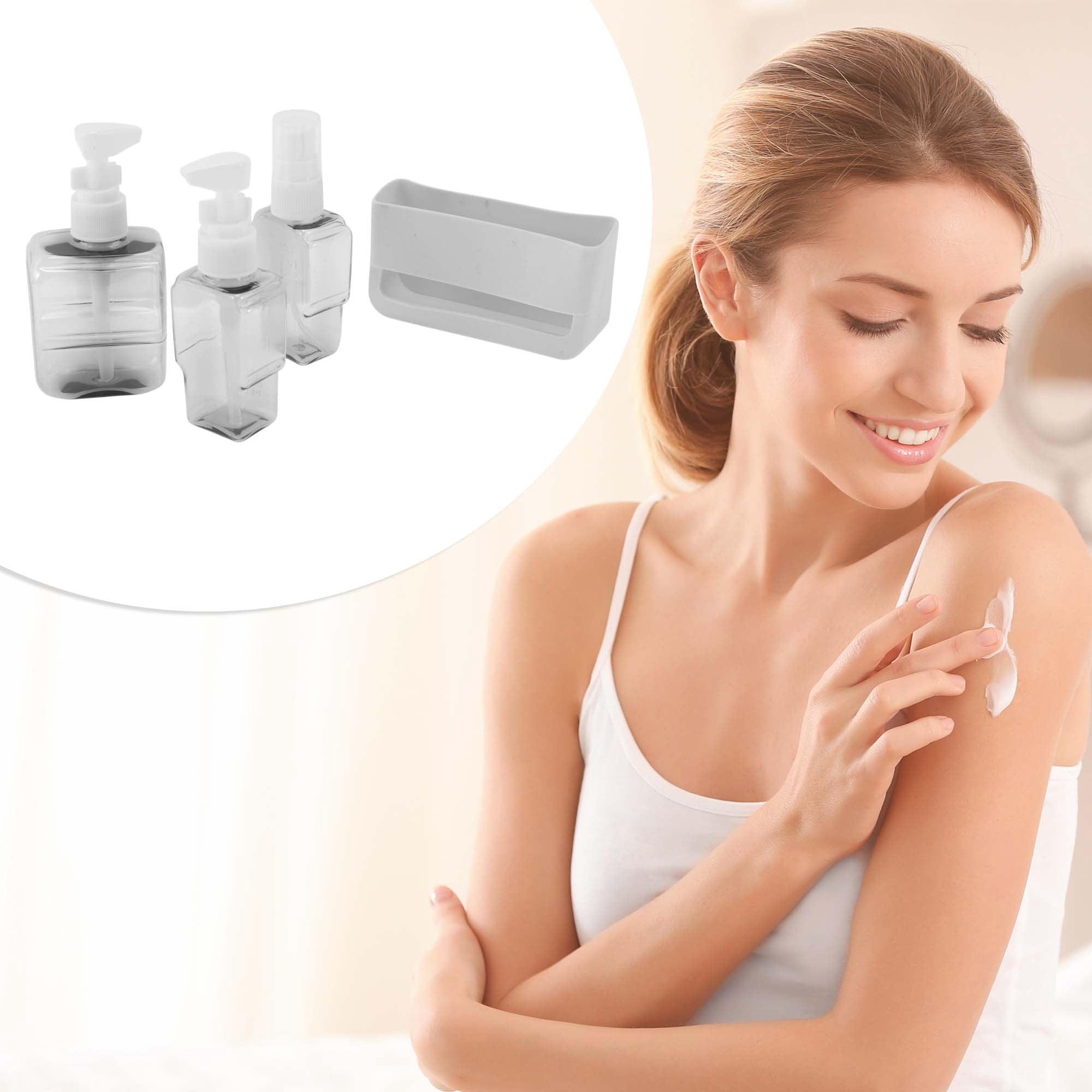 Unique Bargains Set of 3 Convenient Travel Containers Gray