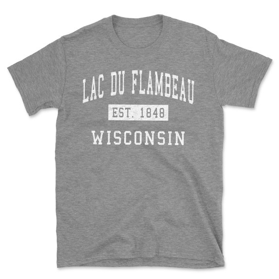 Lac Du Flambeau Wisconsin Classic Established Men's Cotton T-Shirt
