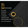 thumbnail image 2 of PROTARP Extreme Heavy Duty WaterProof Canvas Tarp 20 oz, UV Resistant Tarpaulin Cover with Rustproof Brass Grommets, Multipurpose for Canopy, Roof, Camping, Wood Pile (Grey 10'X20'), 2 of 7