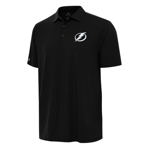 Men's Antigua Black Tampa Bay Lightning Era Polo