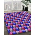 thumbnail image 3 of Ahgly Company Machine Washable Indoor Square Transitional Dark Magenta Purple Area Rugs, 7' Square, 3 of 7