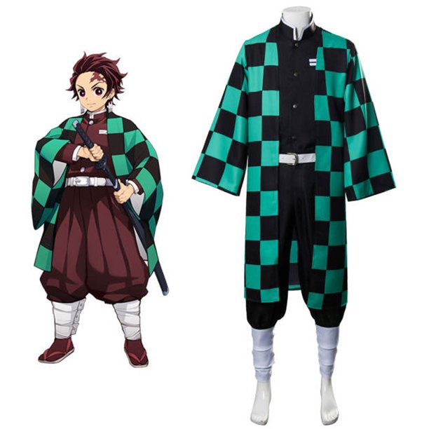 QZBON Cosplay Costume Kimono Costume Anime Demon SlayerTanjiro Kamado