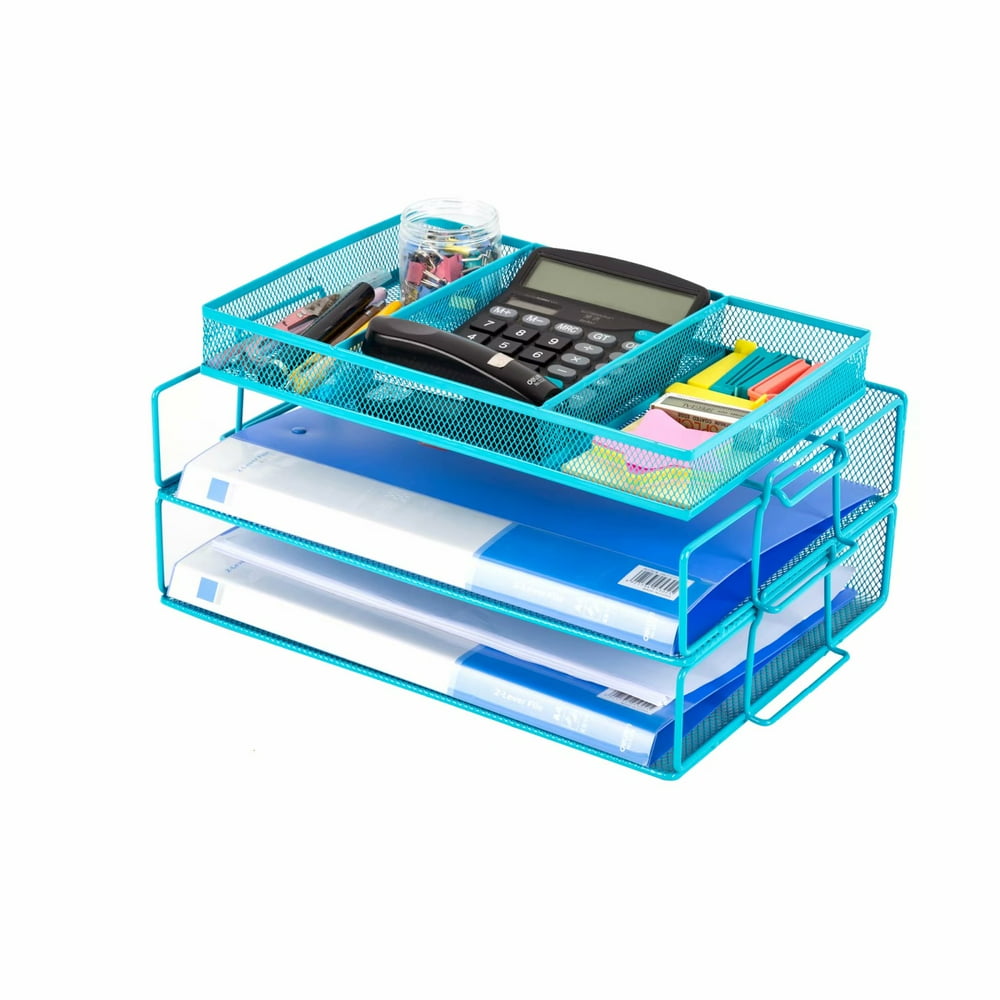 HGMart Mesh Desktop Office Organizer 2 Tier Stackable File Letter