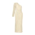 thumbnail image 3 of TSADFHJI Jupes en Jean pour Femmes Mini Robe de Soirée Aguichant à une Épaule Fendue L Beige, 3 of 9