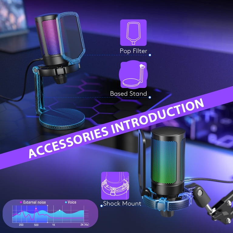 FIFINE A6NEO Gaming Microphone, USB Condenser with RGB photo 7