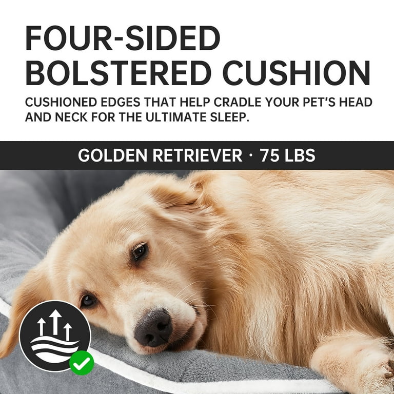 Ophanie Gray Luxury Sofa-Style Pet Orthopedic Bed for Large Dogs