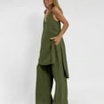 thumbnail image 6 of OGLCCG Womens Cotton Linen Two Piece Sets Summer Loose Fit Beach Vacation Outfits Casual Sleeveless Spaghetti Strap Tank Top and Pants Sets, 6 of 7
