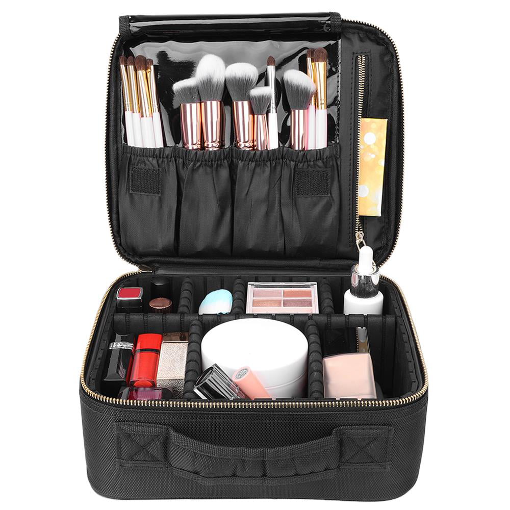 UBesGoo Professional 10&quot; Cosmetic Makeup Bag Organizer Makeup Boxes With Compartments Black ...