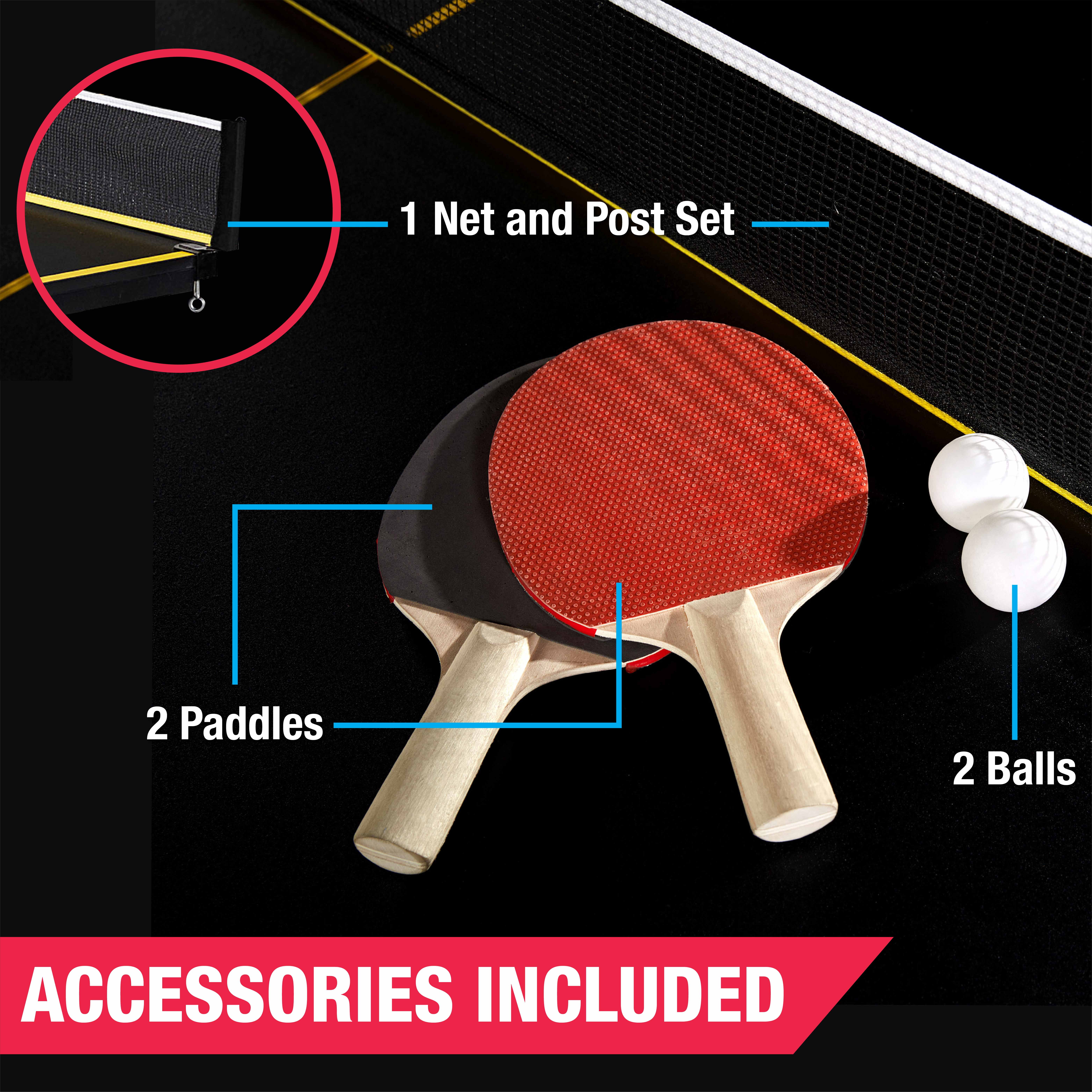 MD Sports Official Size 15 mm 4 Piece Indoor Table Tennis