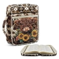 thumbnail image 2 of Xixirimido Bible Cover Case for Women Men Large Bible Cover with Handle Quilted Bible Carrying Case Bag Bible Study Supplies Accessories, Highland Cattle Sunflower Aztec Tribal Print, 2 of 7
