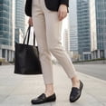 thumbnail image 3 of Ecetana Women's Leather Penny Loafers Slip-Ons Flats Business Dress Shoes Lightweight Walking Driving Shoes, 3 of 6