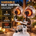 thumbnail image 2 of XtremepowerUS 30,000 BTU Double Tank Top Propane Heater, 3 Heat Settings, 750 Sq Ft Portable Outdoor Radiant Heater for 20 lb Tank, 2 of 11
