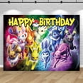 thumbnail image 3 of Fondo de fotografía para fiesta de cumpleaños de niña, princesa, recién nacida, Pikachu y Eevee, pancarta de monstruo de bolsillo, 3 of 5